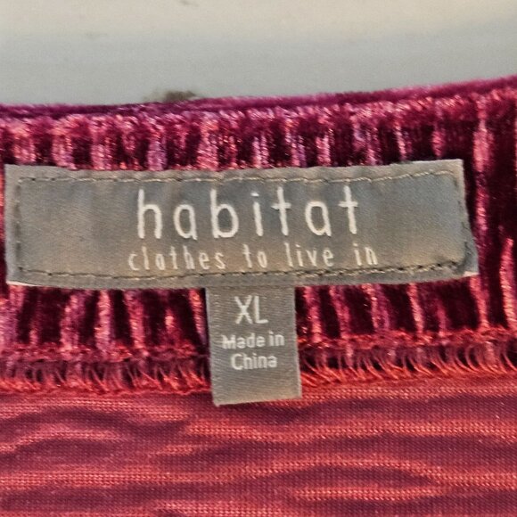 Habitat Tunic Top XL Velour Long Sleeve Raspberry Pink Velour Textured Colorful - Picture 5 of 9